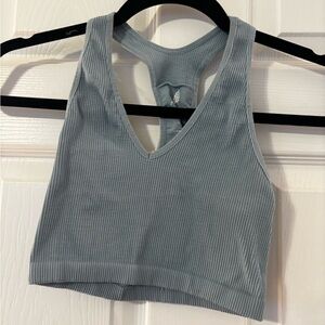 FP Movement by Free People Blue Ribbed Tank Top